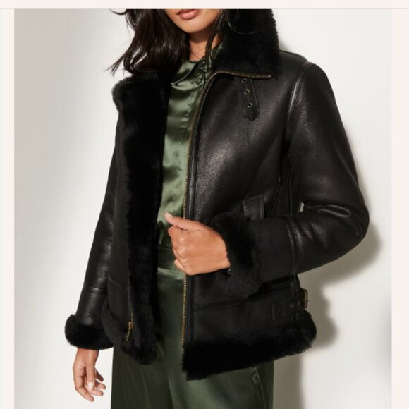 Jane Sheepskin B-3 Bomber Jacket - Picture 3 of 11